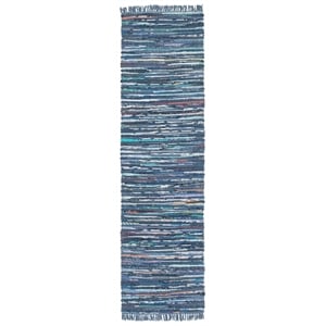 Safavieh Rag Rug 2'-3&quot x 6'-0&quot Cotton Hand Woven Rug in  Blue / Multi-Color