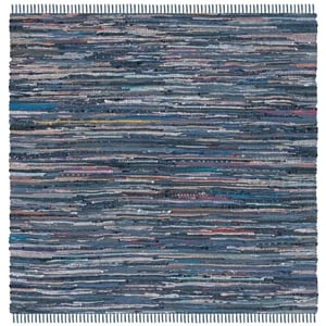 Safavieh Rag Rug 6'-0&quot x 6'-0&quot Square Cotton Hand Woven Rug in  Blue/Multi-Color