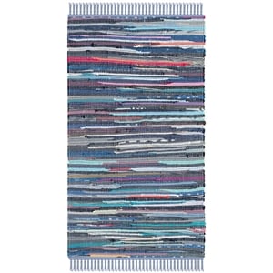Safavieh Rag Rug 2'-0&quot x 3'-0&quot Cotton Hand Woven Rug in Purple / Multi-Color