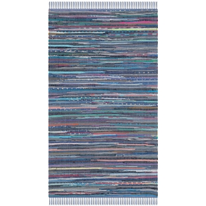 Safavieh Rag Rug 3'-0&quot x 5'-0&quot Cotton Hand Woven Rug in Purple / Multi-Color