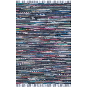 Safavieh Rag Rug 4'-0&quot x 6'-0&quot Cotton Hand Woven Rug in Purple / Multi-Color