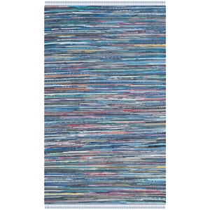 Safavieh Rag Rug 5'-0&quot x 8'-0&quot Cotton Hand Woven Rug in Purple / Multi-Color