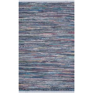 Safavieh Rag Rug 6'-0&quot x 9'-0&quot Cotton Hand Woven Rug in Purple / Multi-Color