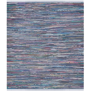 Safavieh Rag Rug 9'-0&quot x 12'-0&quot Cotton Hand Woven Rug in Purple / Multi-Color