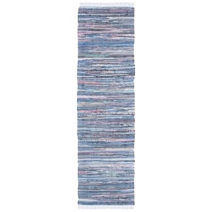 Safavieh Rag Rug 2'-3&quot x 8'-0&quot Cotton Hand Woven Rug in Purple / Multi-Color