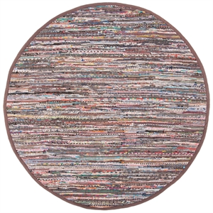 Safavieh Rag Rug 6'-0&quot X 6'-0&quot Round Cotton Hand Woven Rug In Rust