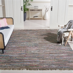 Safavieh Rag Rug 6'-0&quot X 6'-0&quot Square Cotton Hand Woven Rug In Rust