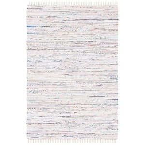 Safavieh Rag Rug 4'-0&quot x 6'-0&quot Cotton Hand Woven Rug in Ivory / Multi-Color