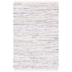 Safavieh Rag Rug 5'-0&quot x 8'-0&quot Cotton Hand Woven Rug in Ivory / Multi-Color