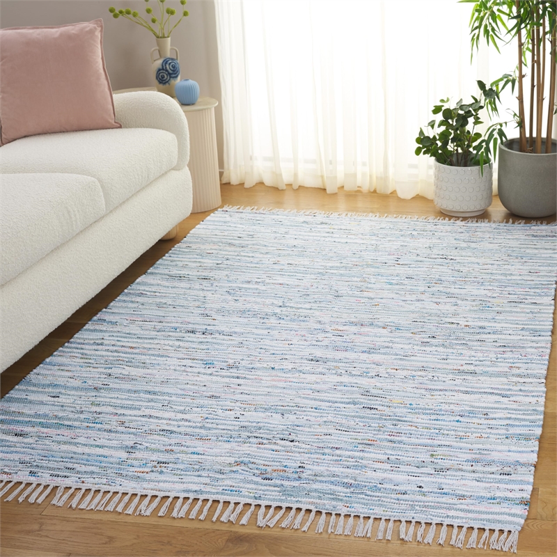Safavieh Rag Rug Light Blue Contemporary Rug - 5' x 7'