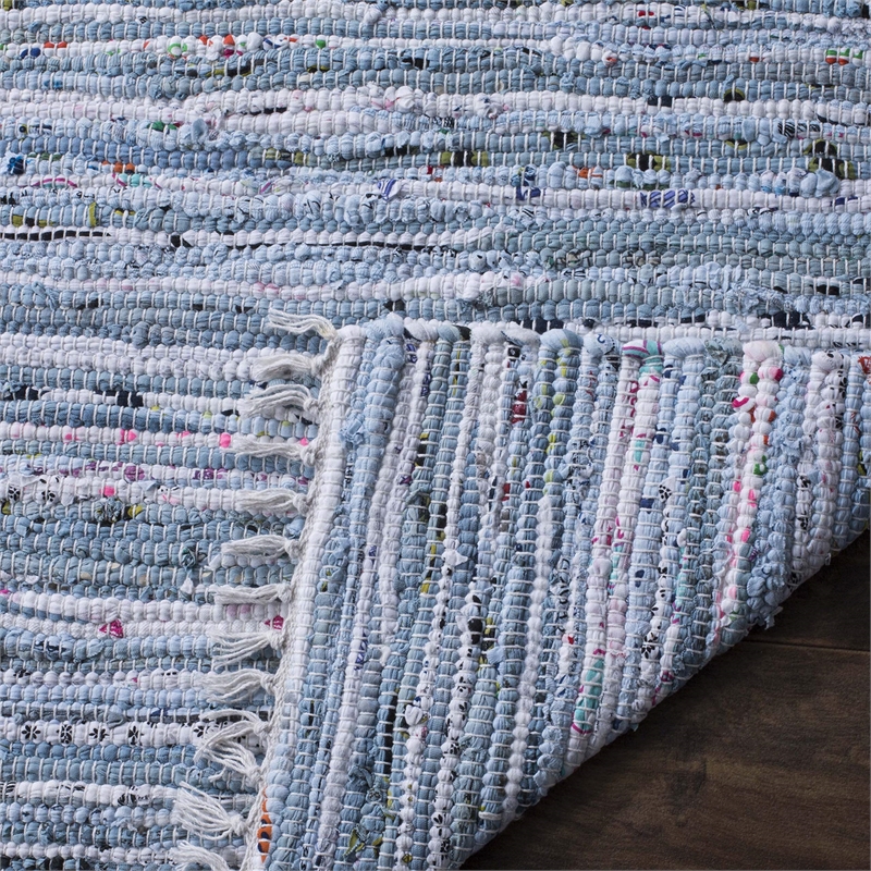 Safavieh Rag Rug Light Blue Contemporary Rug - 8' x 10'