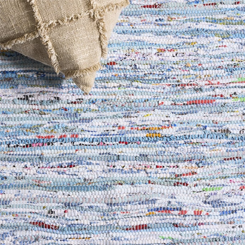 Safavieh Rag Rug Light Blue Contemporary Rug - 8' x 10'