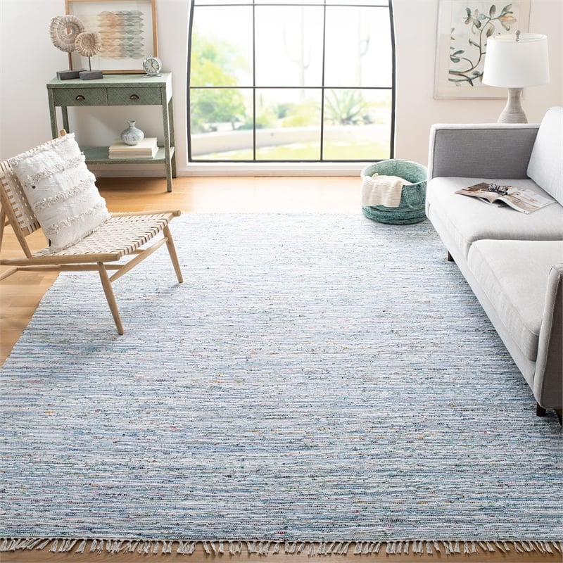 Safavieh Rag Rug Light Blue Contemporary Rug - 8' x 10'