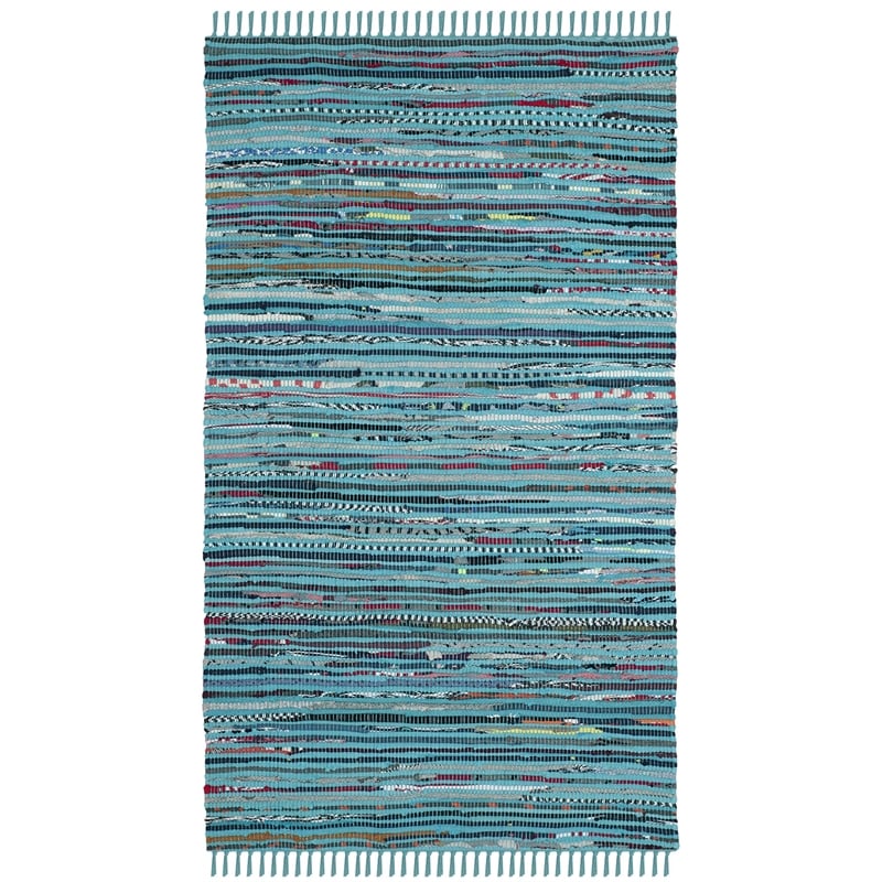 Safavieh Rag Rug Turquoise Contemporary Rug - 2'3