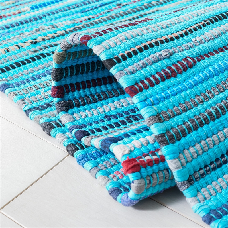 Safavieh Rag Rug Turquoise Contemporary Rug - 2'3