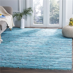 Safavieh Rag Rug Turquoise Contemporary Rug - 4' x 6'