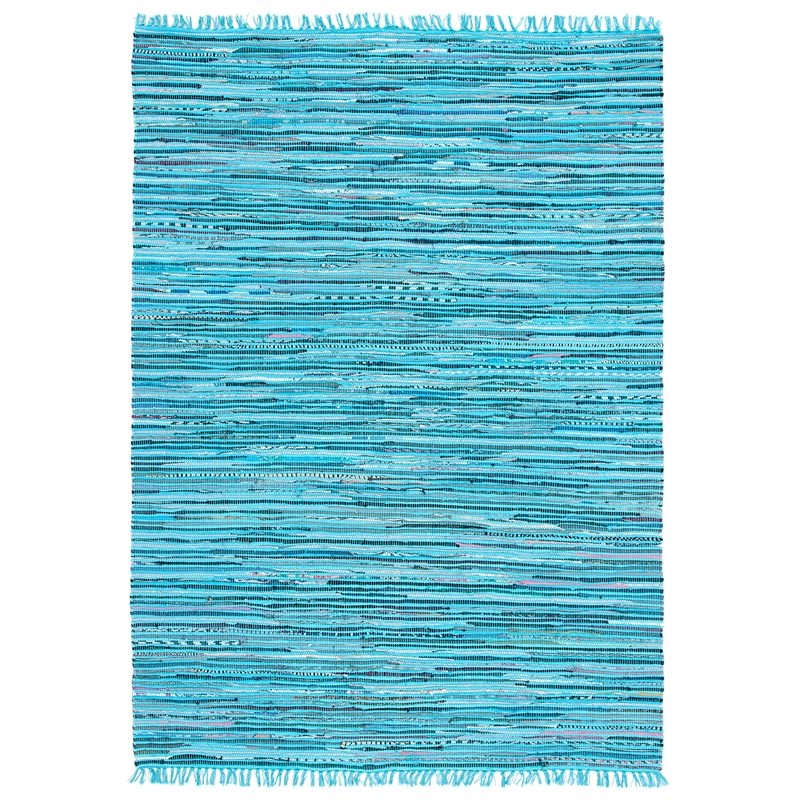 Safavieh Rag Rug Turquoise Contemporary Rug - 5' x 7'