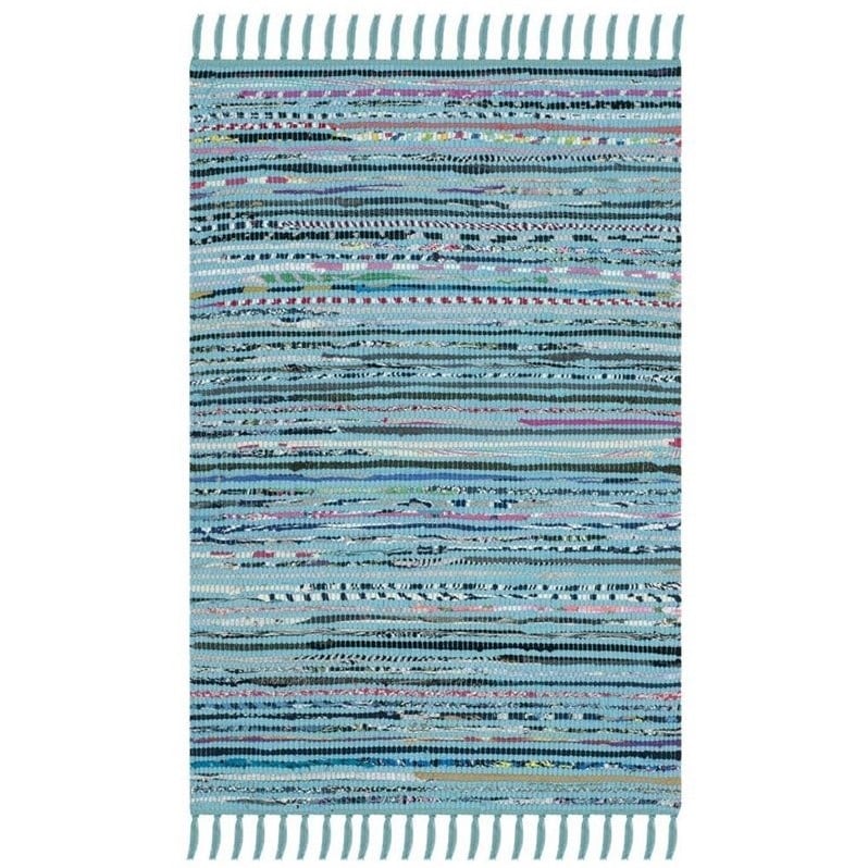 Safavieh Rag Rug Turquoise Contemporary Rug - 5' x 7 ...