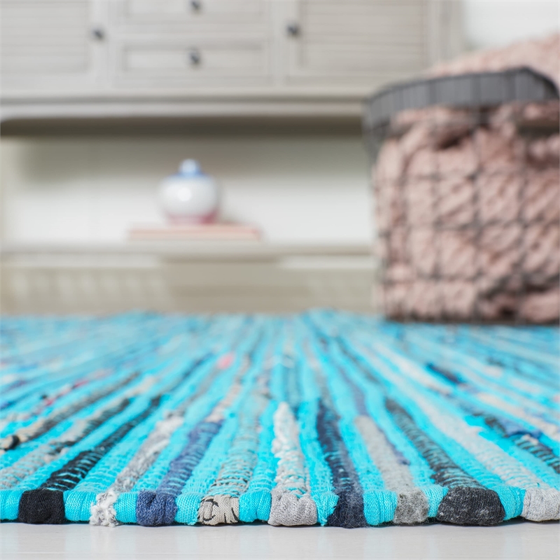 Safavieh Rag Rug Turquoise Contemporary Rug - 8' x 10'