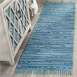 Safavieh Rag Rug Turquoise Contemporary Rug - Runner 2'3