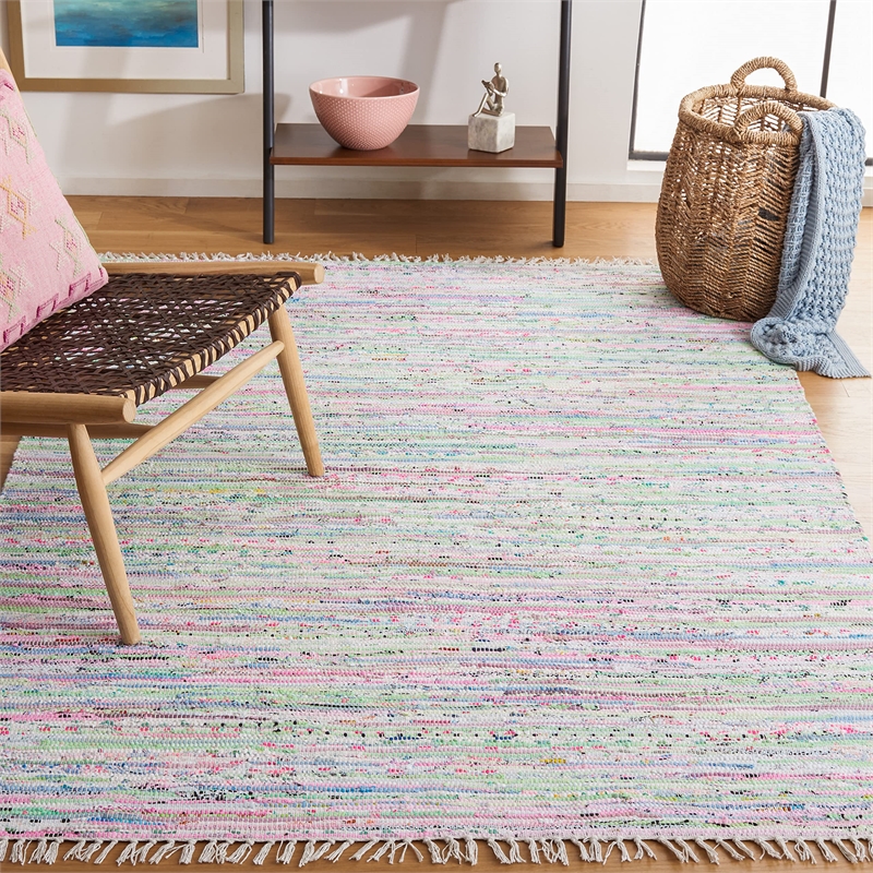 Safavieh Rag Rug Light Green Contemporary Rug - 4' x 6'