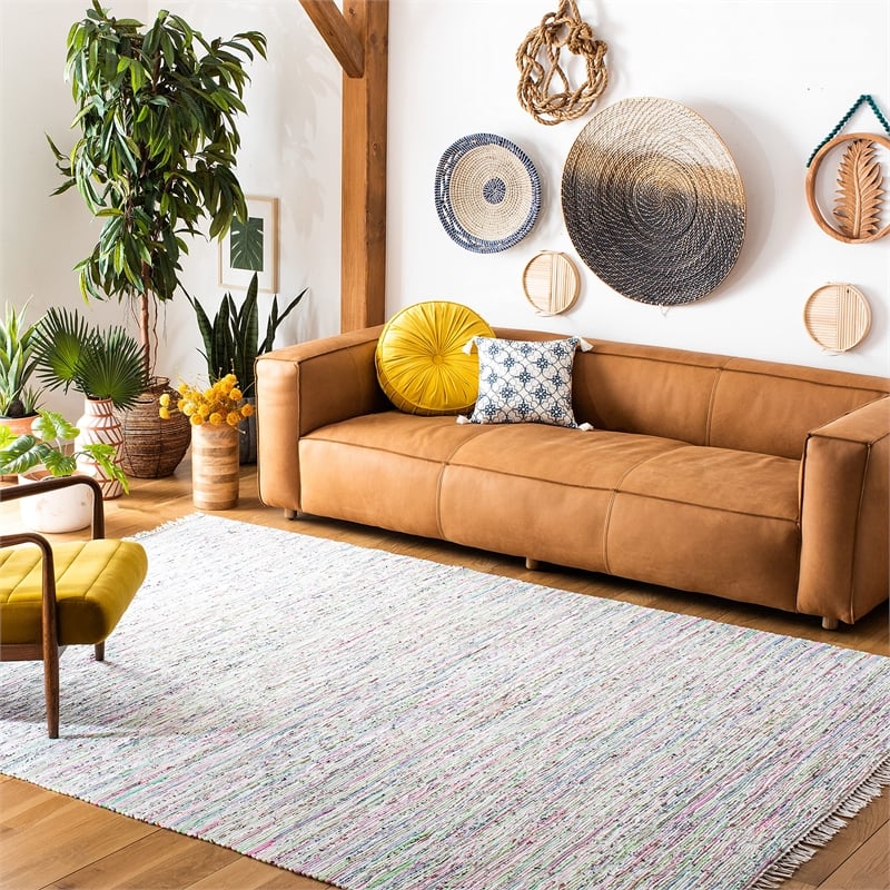 Safavieh Rag Rug Light Green Contemporary Rug - 8' x 10'