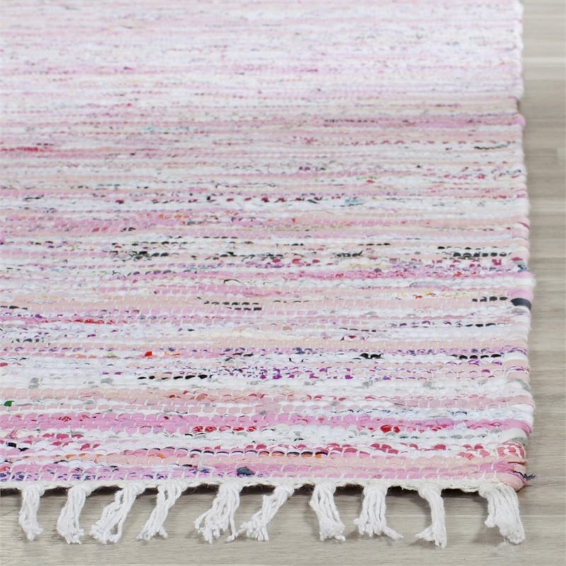 Safavieh Rag Rug Light Pink Contemporary Rug - 8' x 10'
