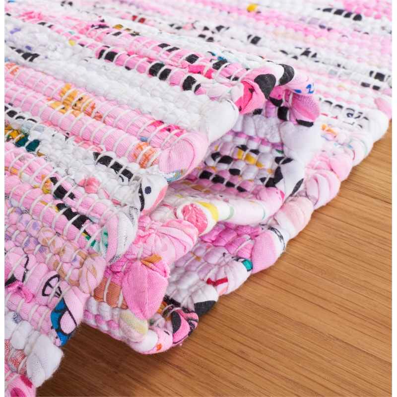 Safavieh Rag Rug Light Pink Contemporary Rug - 8' x 10'