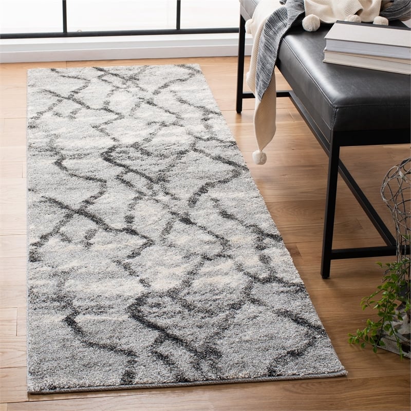 Safavieh Retro Light Grey Contemporary Rug - Runner 2'3