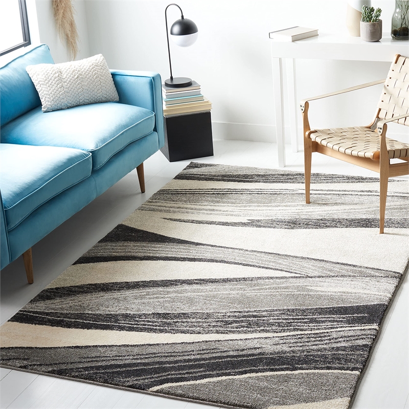 Safavieh Retro Light Grey Contemporary Rug - 8'9
