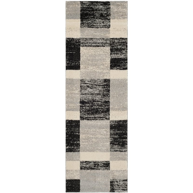 Safavieh Retro Black Contemporary Rug - Runner 2'3