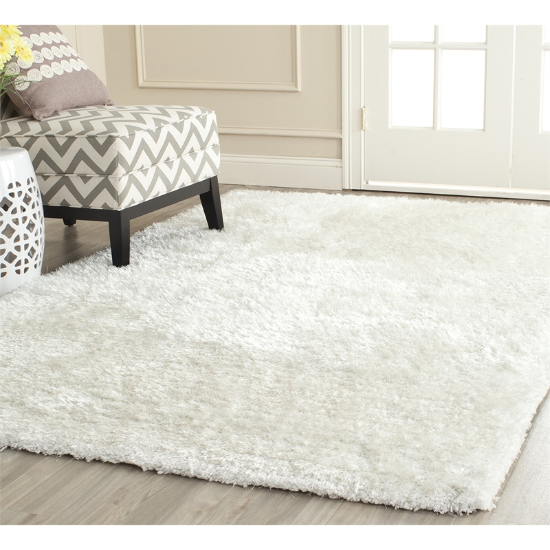 Safavieh South Beach Shag Snow White Shag Rug - 5' x 8'