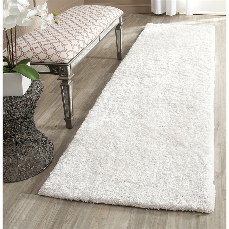 Safavieh South Beach Shag Snow White Shag Rug - Runner 2'3