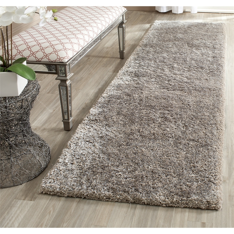 Safavieh South Beach Shag Silver Shag Rug - Runner 2'3