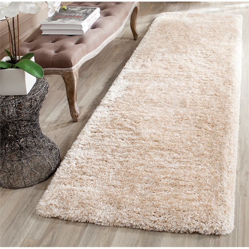 Safavieh South Beach Shag Champagne Shag Rug - Runner 2'3