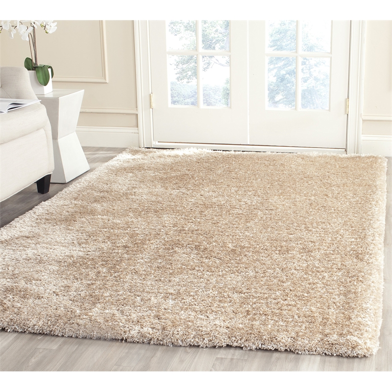 Safavieh South Beach Shag Latte Shag Rug - 4' x 6'