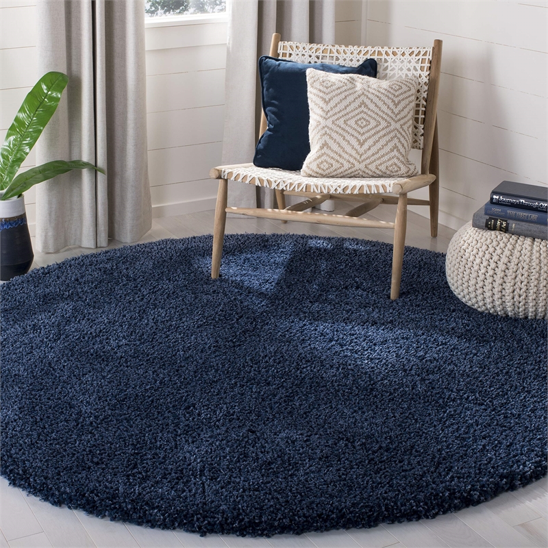Safavieh Shag Navy Shag Rug - Round 4'