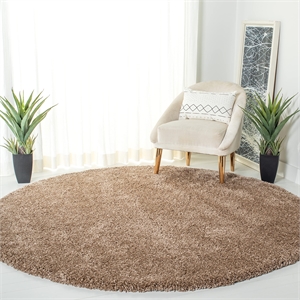 Safavieh Milan Shag Dark Beige Shag Rug - Round 7'