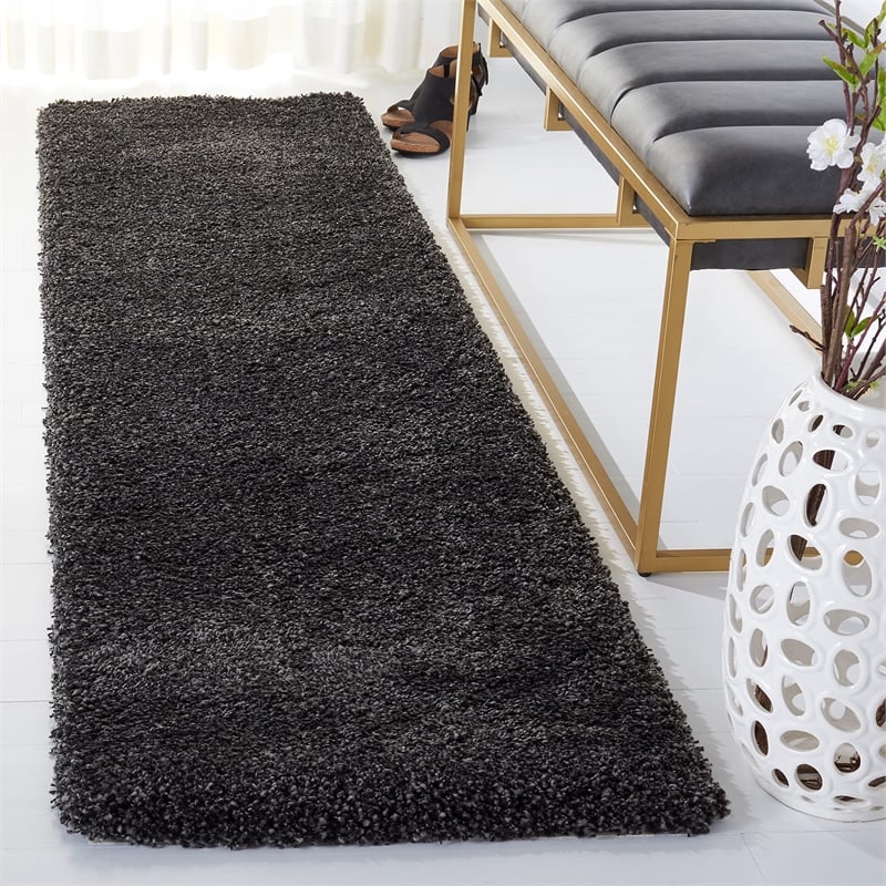 Safavieh Milan Shag Dark Grey Shag Rug - Runner 2' x 6'