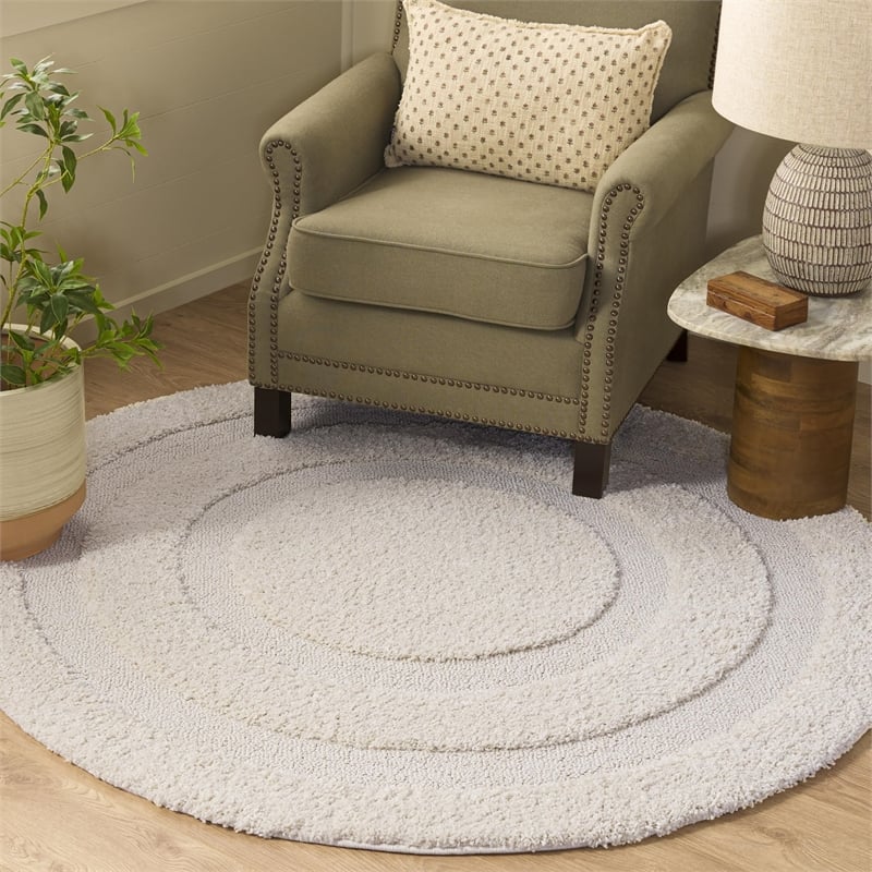 Safavieh Florida Shag Beige Shag Rug - Round 5'