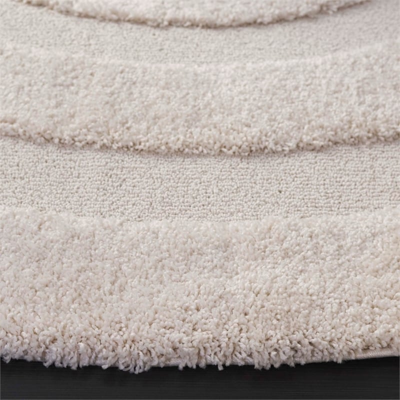 Safavieh Florida Shag Beige Shag Rug - Round 5'