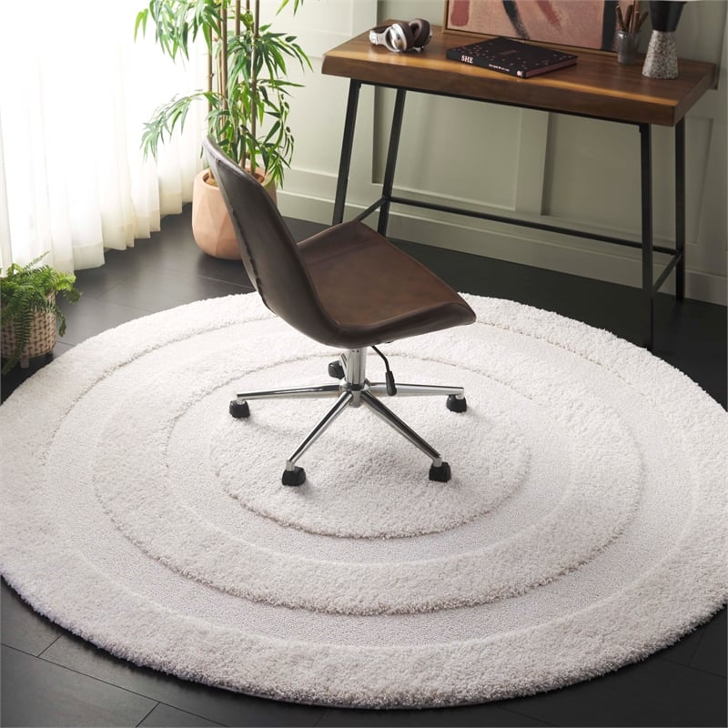 Safavieh Florida Shag Beige Shag Rug - Round 5'