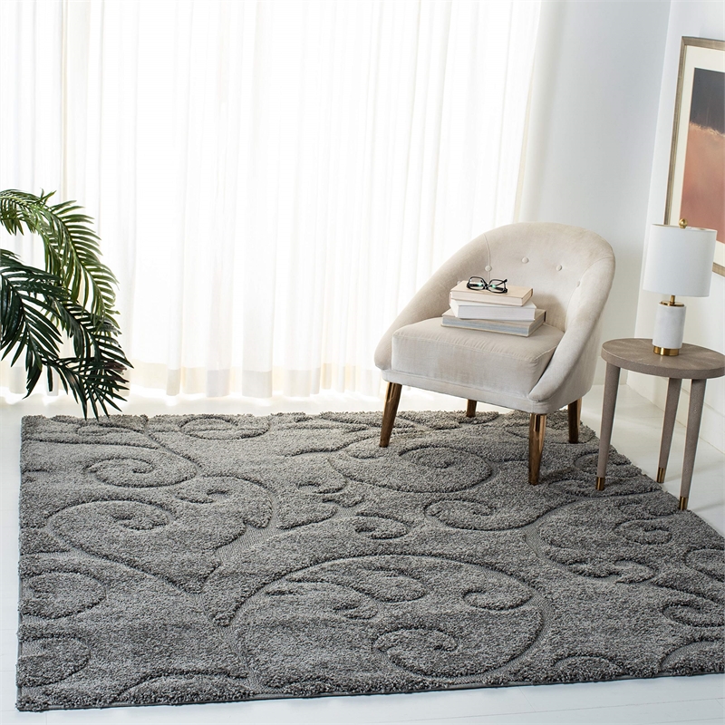 Safavieh Florida Shag Grey Shag Rug - Square 4'