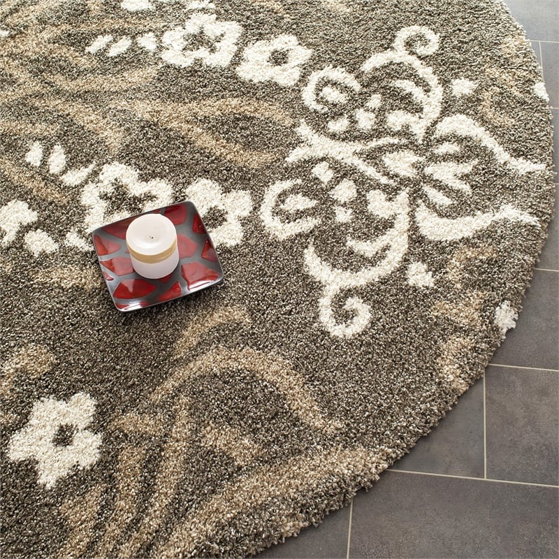 Safavieh Florida Shag Smoke Shag Rug - Round 4'