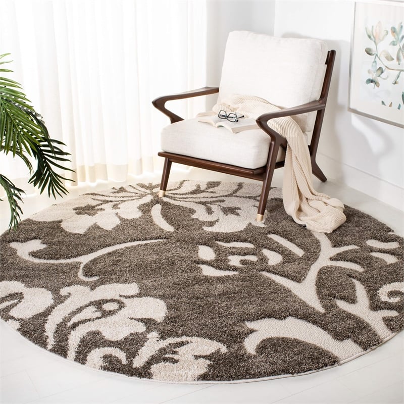 Safavieh Florida Shag Smoke Shag Rug - Round 4'