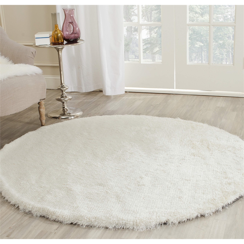 Safavieh Paris Shag Ivory Shag Rug - Round 9'