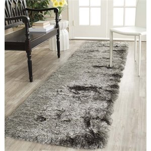 safavieh paris shag silver shag rug - runner 2'3