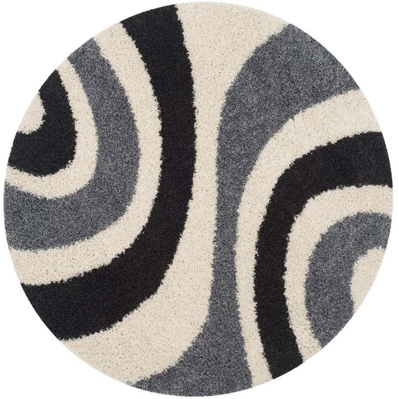 Safavieh Shag Ivory Shag Rug - Round 5'