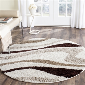 Safavieh Art Shag Ivory Shag Rug - Round 5'