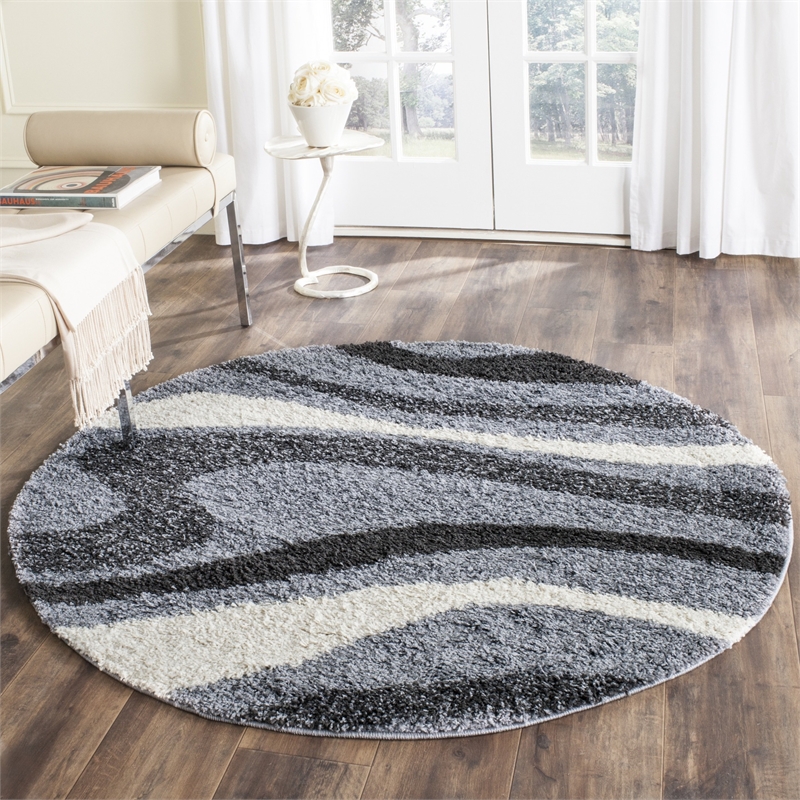 Safavieh Art Shag Grey Shag Rug - Round 5'